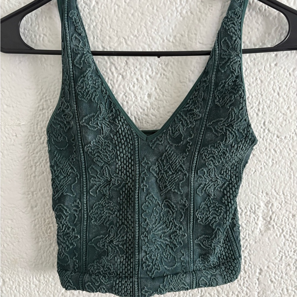 Urban Outfitters Teal Textured Crop Top